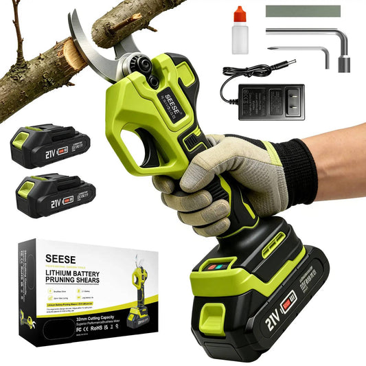 Electric Pruning Shears – 1.25" Cordless Power Pruner with Brushless Motor & Dual 21V Battery for Tree & Flower Trimming