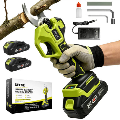 Electric Pruning Shears – 1.25" Cordless Power Pruner with Brushless Motor & Dual 21V Battery for Tree & Flower Trimming