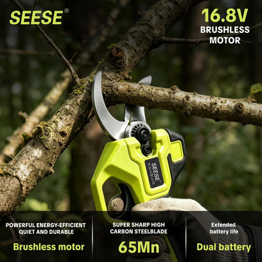 Electric Pruning Shears – 1.25" Cordless Power Pruner with Brushless Motor & Dual 21V Battery for Tree & Flower Trimming