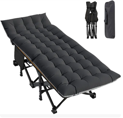 DoCred XXL Folding Camping Cot with Mattress — Heavy Duty Portable Bed for Camping, Hiking, Travel & Home Guest Use