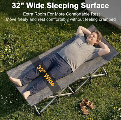 DoCred XXL Folding Camping Cot with Mattress — Heavy Duty Portable Bed for Camping, Hiking, Travel & Home Guest Use