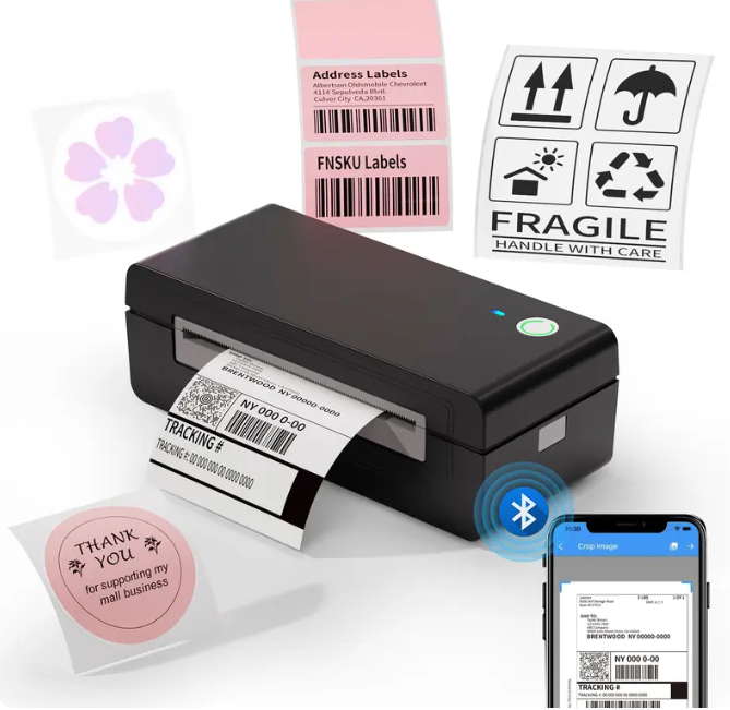 Portable Bluetooth Thermal Label Printer – Wireless, Inkless, Compatible with iOS, Android, Windows & Mac