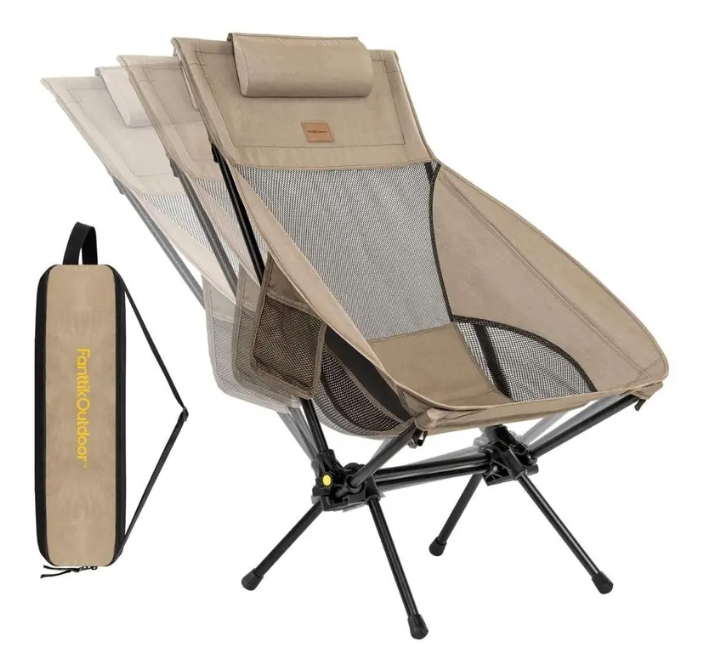 Outdoor Camping Lounger Chair – Adjustable Tilting Frame, Lightweight Aluminum, 250 lbs Capacity, Foldable with Carry Bag