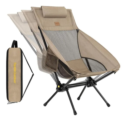 Outdoor Camping Lounger Chair – Adjustable Tilting Frame, Lightweight Aluminum, 250 lbs Capacity, Foldable with Carry Bag