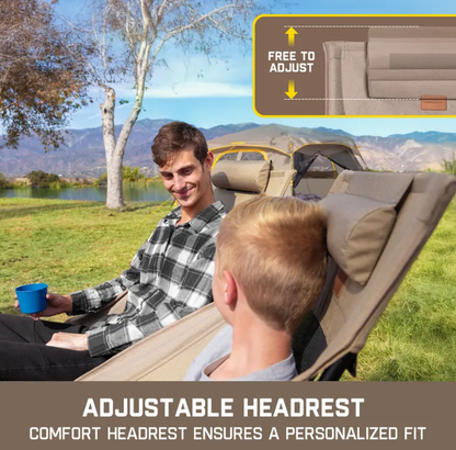 Outdoor Camping Lounger Chair – Adjustable Tilting Frame, Lightweight Aluminum, 250 lbs Capacity, Foldable with Carry Bag
