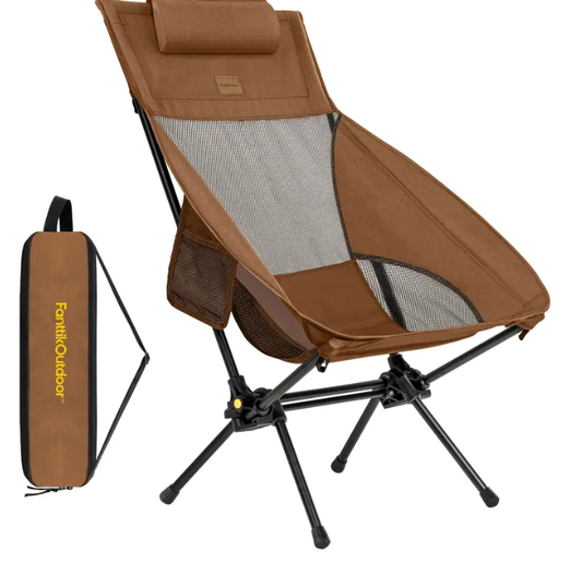 Outdoor Camping Lounger Chair – Adjustable Tilting Frame, Lightweight Aluminum, 250 lbs Capacity, Foldable with Carry Bag
