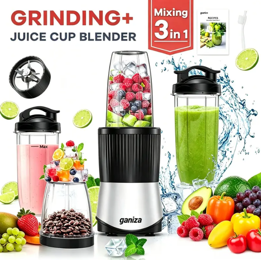 Ganiza Smoothie Blender 1100W – 6-Blade Personal Blender with 4 BPA-Free Cups