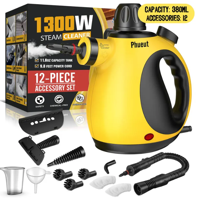 Phueut Handheld Steam Cleaner – High-Pressure Multi-Surface Steamer
